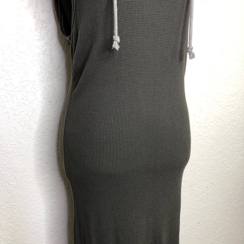 R&R Surplus charcoal gray hooded thermal tank maxi dress size Medium NWT - Picture 3 of 16